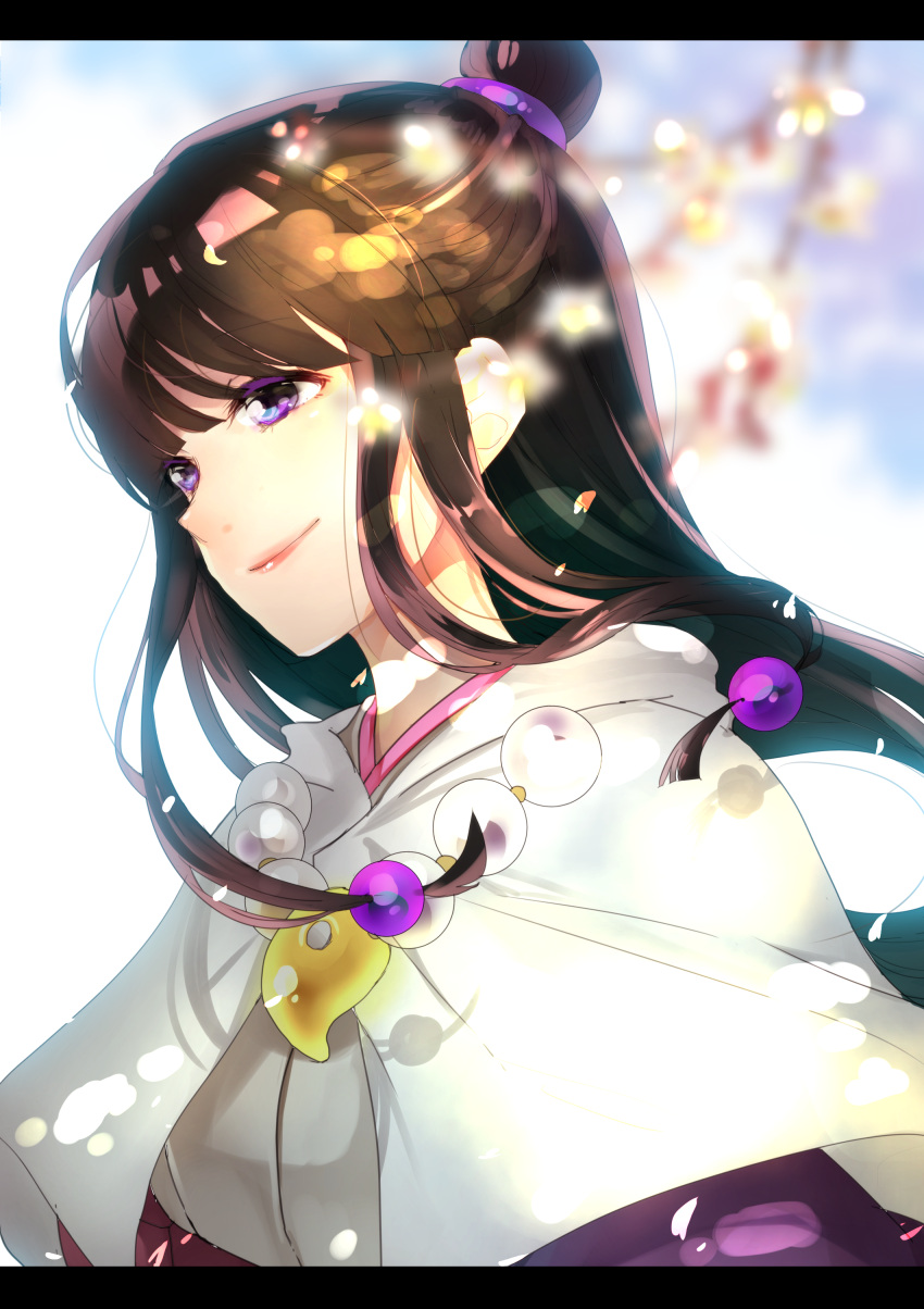 1girl, absurdres, ayasato_mayoi, black_hair, breasts, closed_mouth, commentary_request, gyakuten_saiban