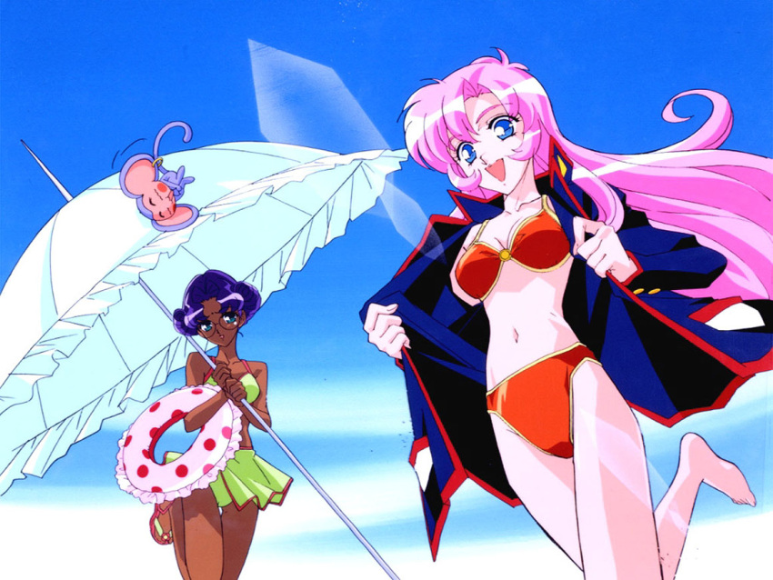 chu_chu, glasses, himemiya_anthy, official_art, revolutionary_girl_utena, scan, shoujo_kakumei_utena, swimsuit