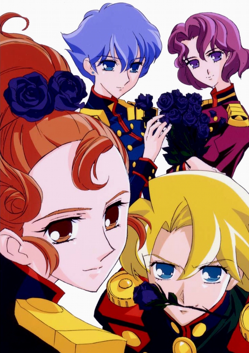 highres, kaoru_kozue, official_art, revolutionary_girl_utena, rose, roses, scan, shinohara_wakaba