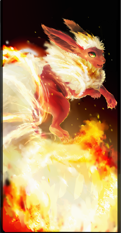 2013, commentary, creature, english_commentary, fire_spin_(pokemon), flareon, full_body, gen_1_pokemon