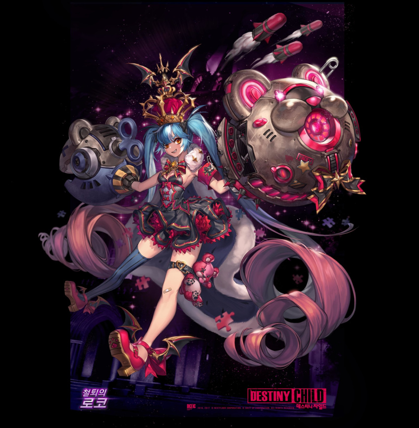 1girl, amnag, crown, destiny_child, dress, gothic_lolita, hair_ornament, highres