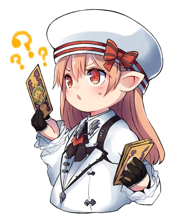 1girl, ?, astrologian_(final_fantasy), black_gloves, bow, card, final_fantasy, final_fantasy_xiv