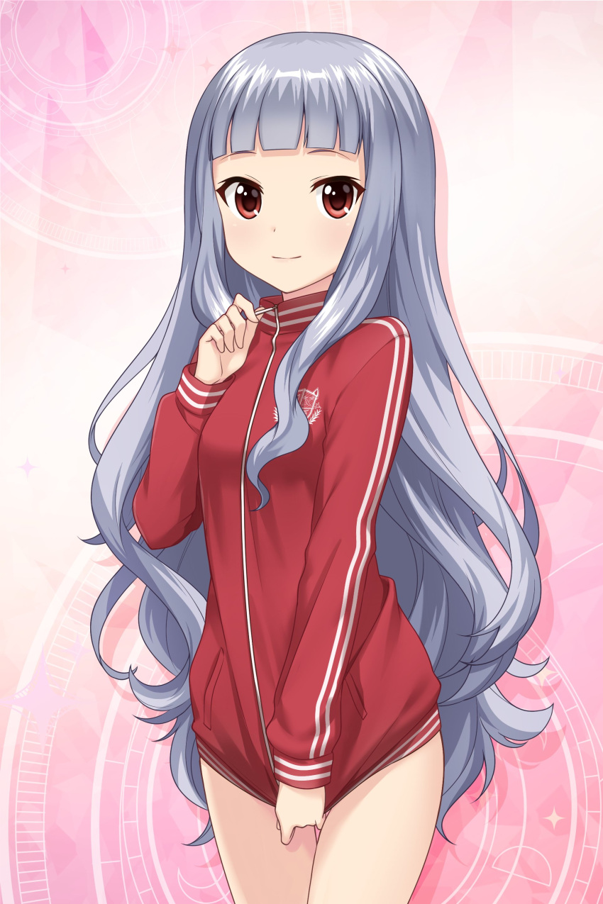 1girl, absurdres, alternative_girls, bare_legs, highres, hiiragi_tsumugi, jacket, long_hair