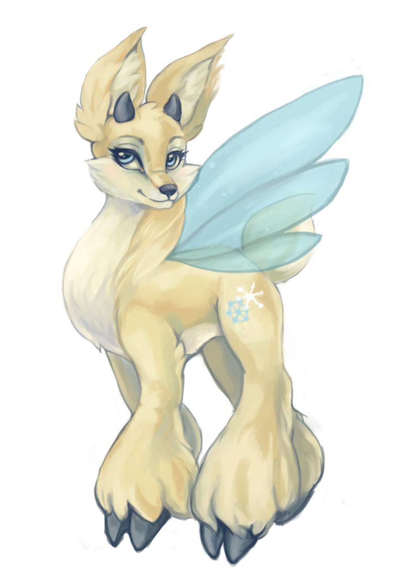 blue_eyes, claws, closed_mouth, eyelashes, faerie_neopet, fairy_wings, fenlil, full_body, horns, ixi_(neopets), neopets, no_humans, smile, solo, transparent_background, wings