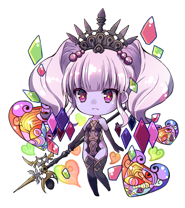 1girl, bare_shoulders, black_gloves, black_legwear, breasts, chibi, closed_mouth, elbow_gloves