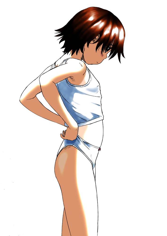 flat_chest, loli, panties, panty_pull, self_wedgie, short_hair, underwear, wedgie