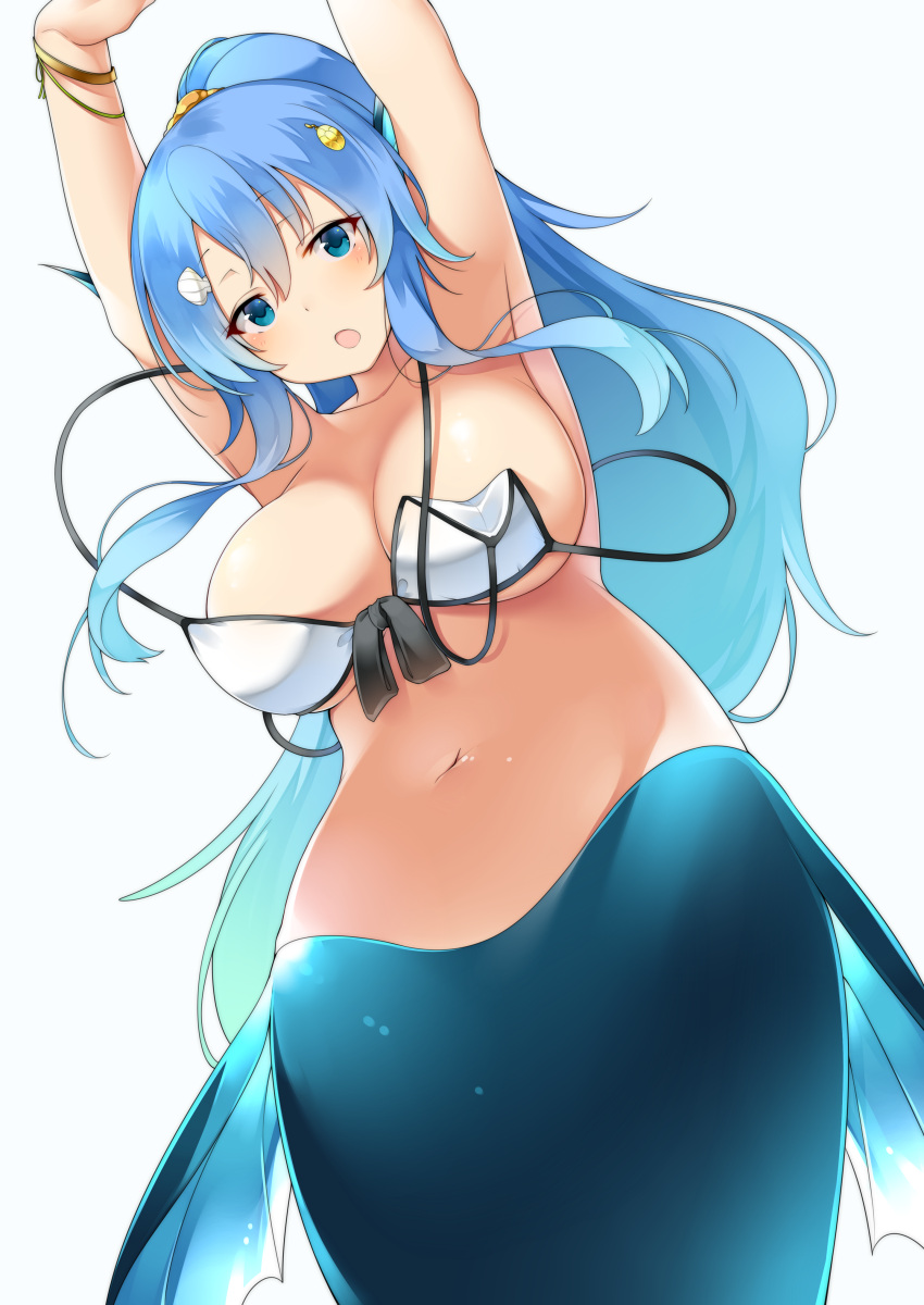 1girl, :o, absurdres, bangs, bikini, blue_background, blue_eyes, blue_hair