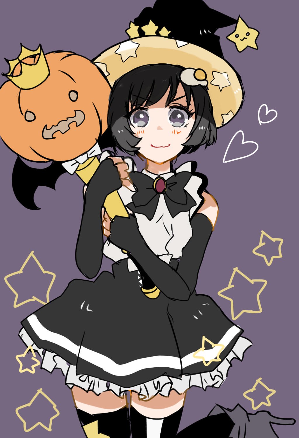 1girl, :3, araragi_tsukihi, bangs, bat_wings, black_bow, black_dress, black_eyes