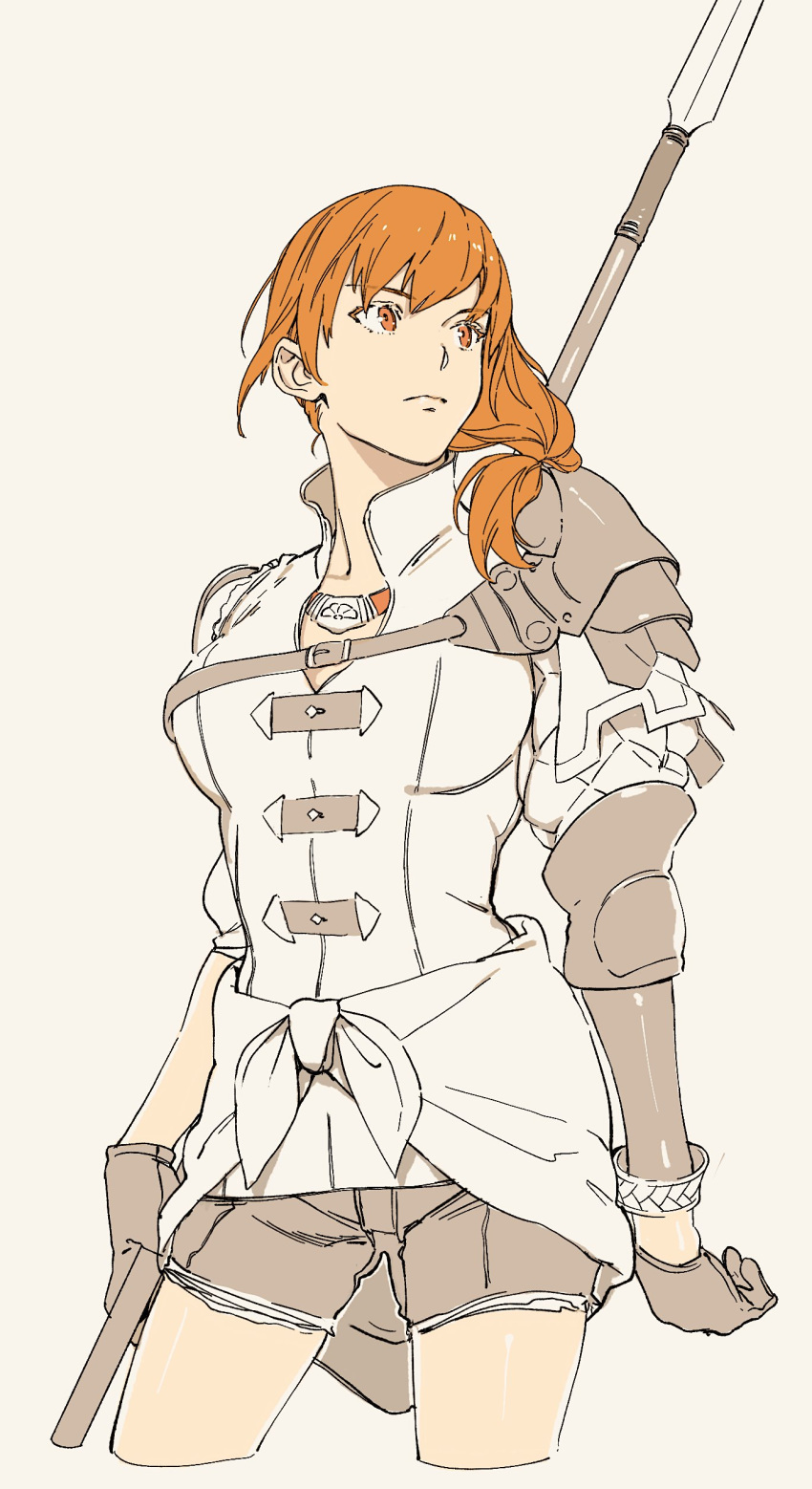 1girl, 5plus5, absurdres, bracelet, breasts, cowboy_shot, expressionless, eyebrows_visible_through_hair