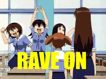 azumanga_daioh, bonklers, gif, rave, rave_party