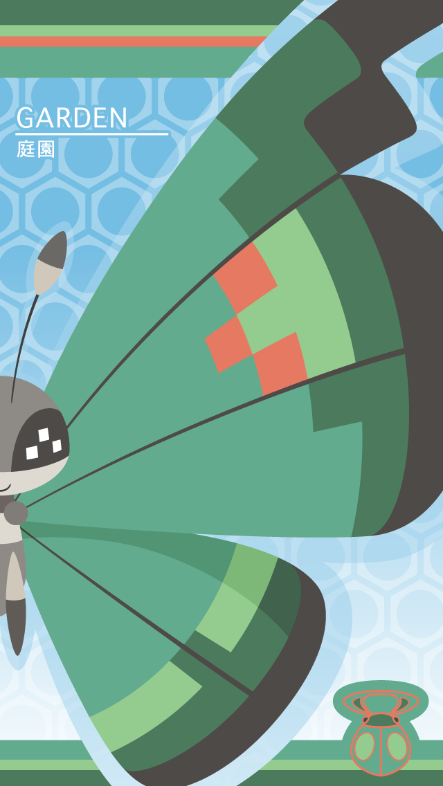 badge, black_eyes, blue_background, bug, bug_badge, butterfly, creature, english_text