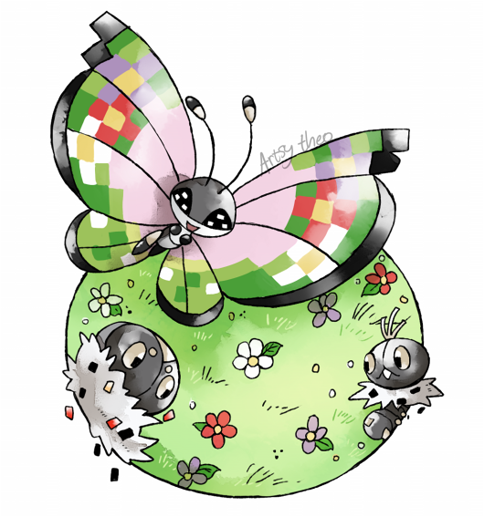 :d, artsy-theo, bug, butterfly, creature, flower, flying, gen_6_pokemon