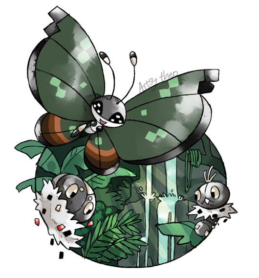 :d, artsy-theo, bug, butterfly, creature, flying, gen_6_pokemon, happy