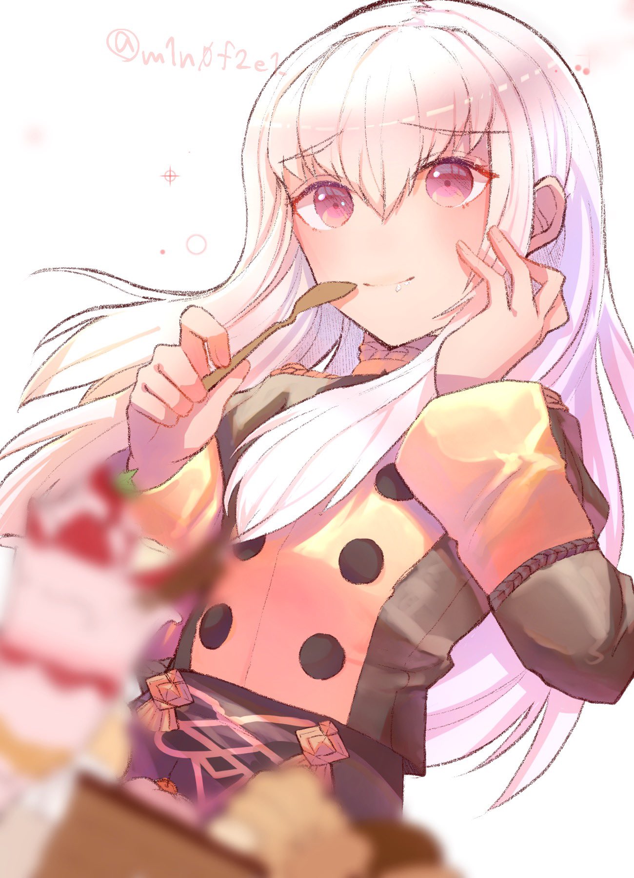 1girl, closed_mouth, dessert, fire_emblem, fire_emblem:_three_houses, food, garreg_mach_monastery_uniform, highres