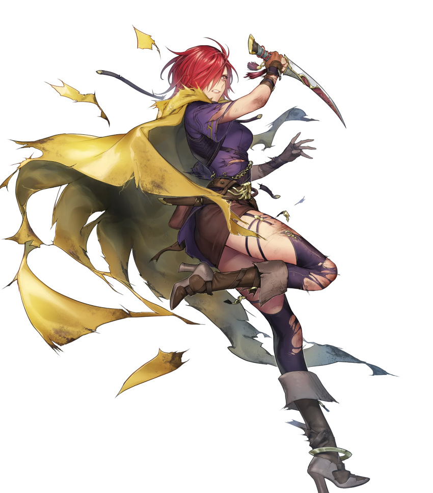 1girl, ahoge, ass, belt, boots, breasts, brown_eyes, cape