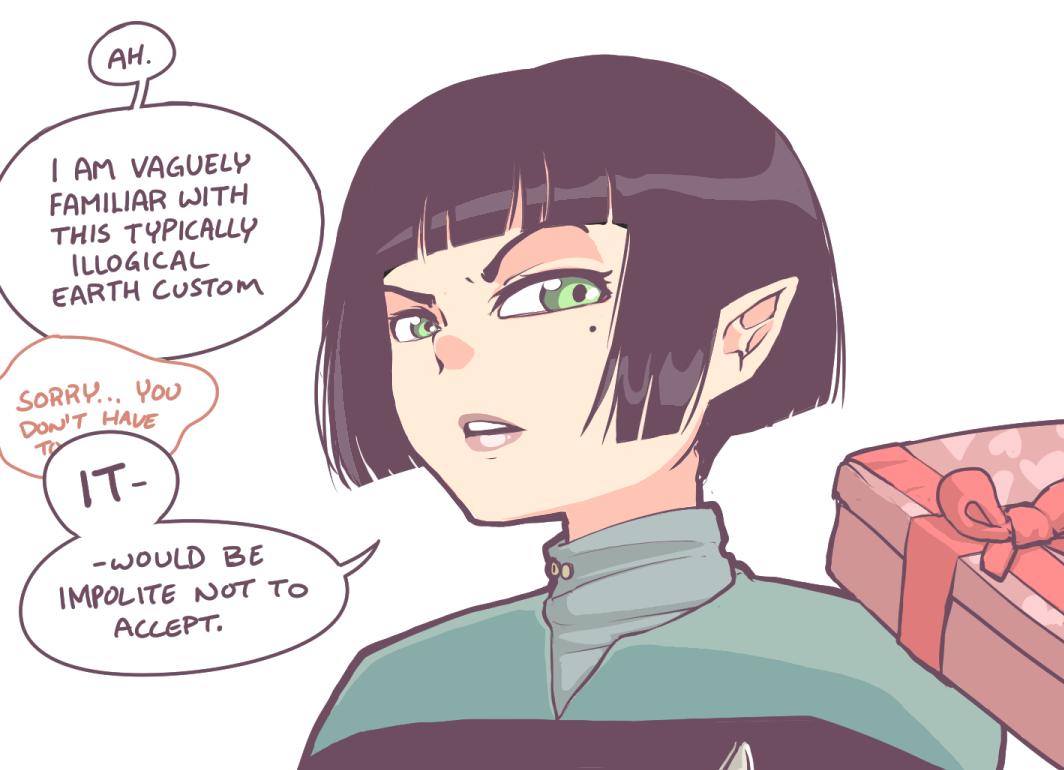 1girl, bangs, black_hair, blunt_bangs, bob_cut, english_text, green_eyes, jarv