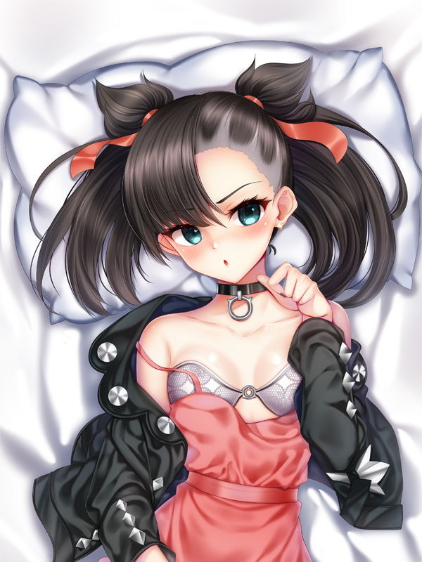 1girl, aqua_eyes, asymmetrical_bangs, asymmetrical_hair, bangs, bare_shoulders, black_choker, black_hair