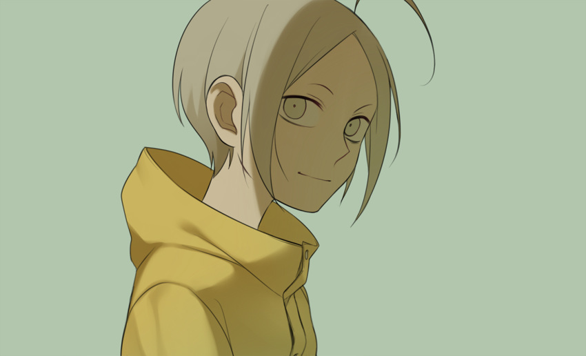 19_tian, 1boy, ahoge, blonde_hair, child, closed_mouth, e7_(runaway162), green_background