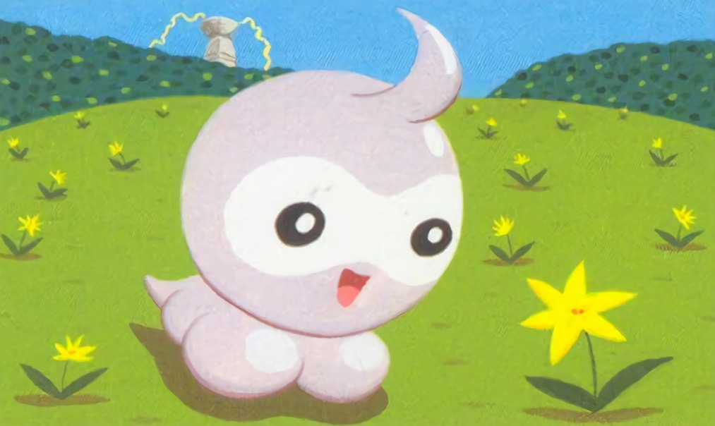 :d, blue_sky, castform, castform_(normal), creature, day, flower, full_body