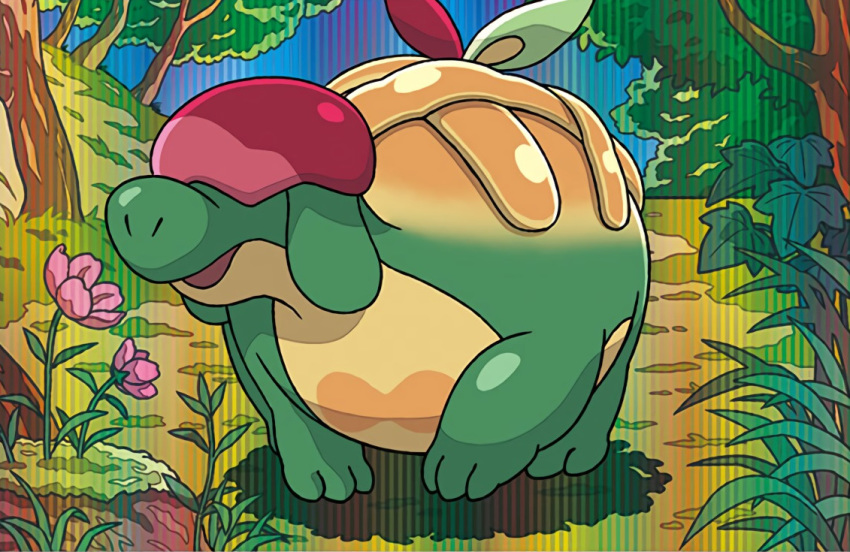 appletun, creature, day, flower, full_body, gen_8_pokemon, komayama_akira, nature