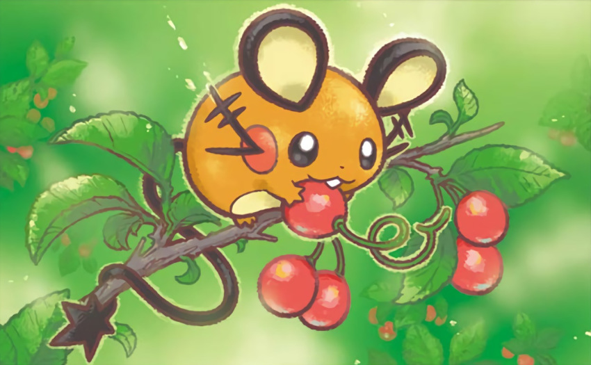 creature, dedenne, no_humans, official_art, pokemon, pokemon_(creature), pokemon_trading_card_game, solo, third-party_source, tsuruta_saya