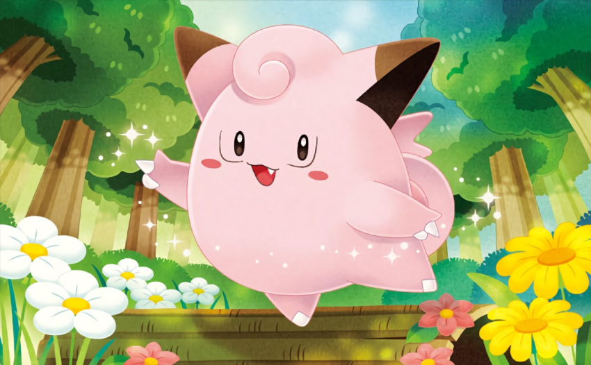 0313, black_eyes, blue_sky, clefairy, clouds, cloudy_sky, creature, day