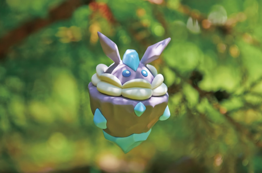 blue_eyes, carbink, creature, full_body, gen_6_pokemon, morii_yuka, no_humans, official_art, photo, pokemon, pokemon_(creature), pokemon_trading_card_game, solo, third-party_source