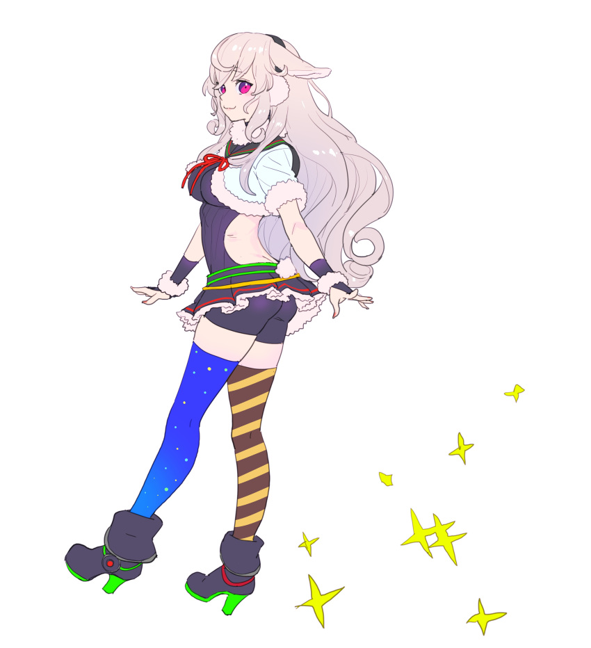 1girl, :3, absurdres, animal_ears, ass, black_sailor_collar, boots, bridal_gauntlets