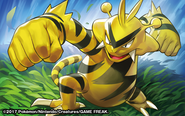 2017, black_eyes, claws, clenched_hands, creature, electabuzz, fangs, gen_1_pokemon