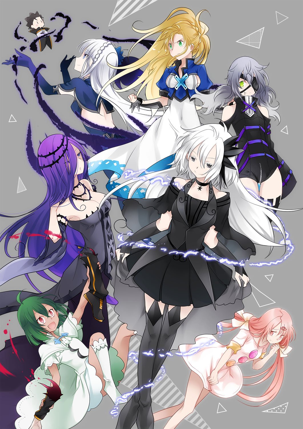 6+girls, alternate_costume, carmilla_(re:zero), daphne_(re:zero), echidna_(re:zero), eyepatch, highres, minerva_(re:zero)