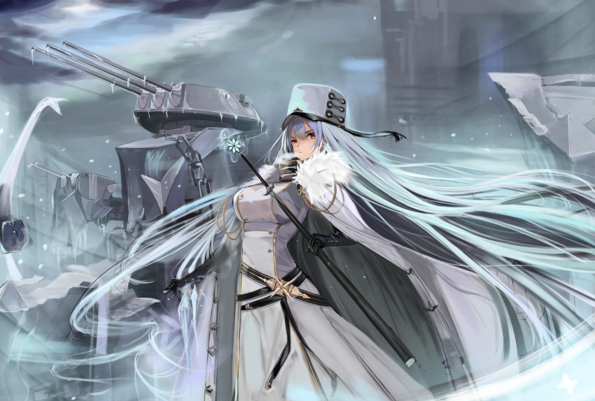 1girl, absurdres, azur_lane, belt, black_gloves, breasts, buttons, coat