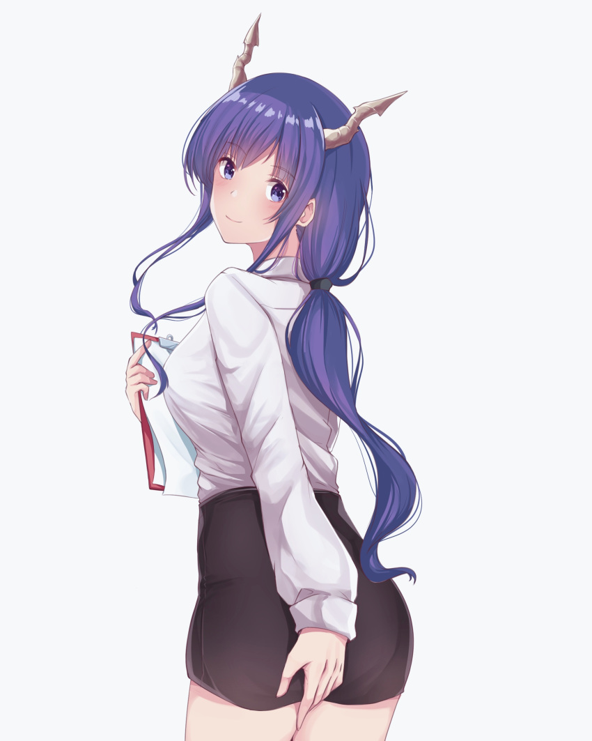 1girl, absurdres, arknights, bangs, black_skirt, blue_eyes, blue_hair, blush