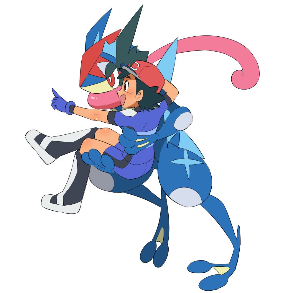 baseball_cap, black_footwear, black_hair, blue_gloves, blue_shirt, blue_shorts, djmn_c, gen_6_pokemon