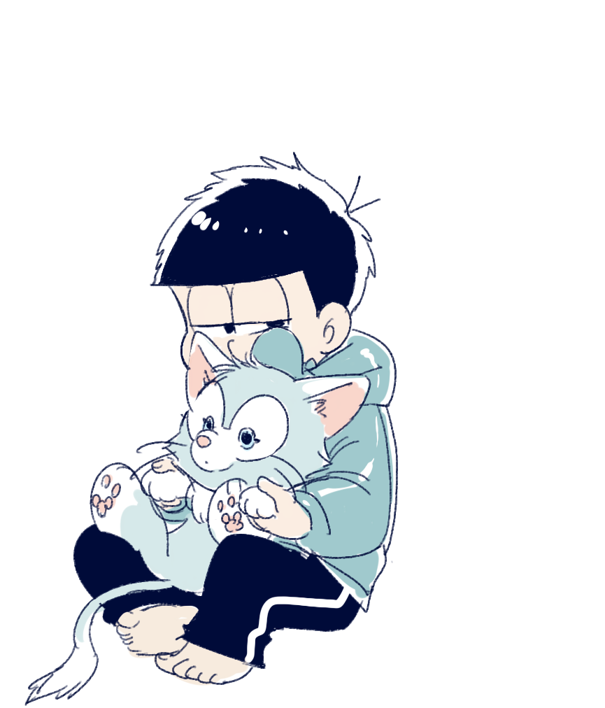 1boy, barefoot, disney, gelatoni, half-closed_eyes, holding, holding_stuffed_animal, hood