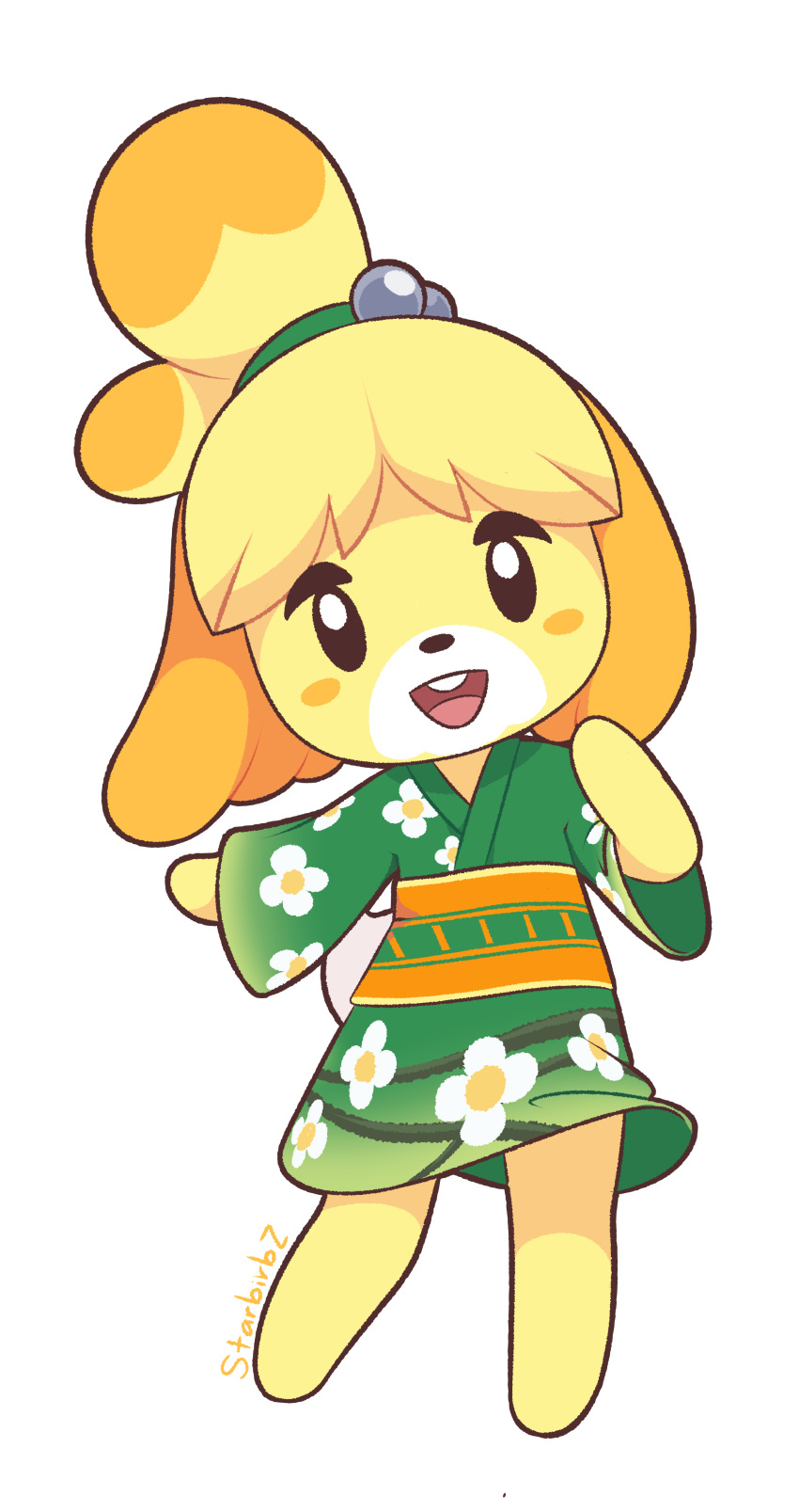 1girl, absurdres, alternate_costume, animal_ears, artist_name, black_eyes, blonde_hair, blush_stickers
