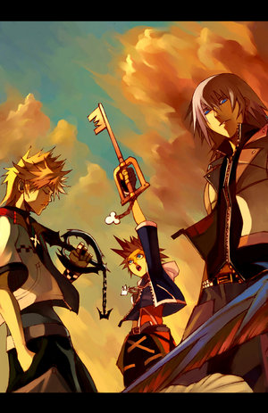 blue_eyes, closed_eyes, cloud, clouds, key, keyblade, kingdom_hearts, kingdom_hearts_ii