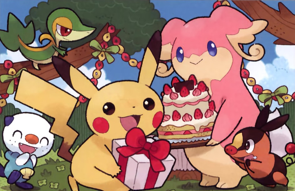 :d, ^_^, audino, birthday, blue_sky, box, brown_eyes, cake