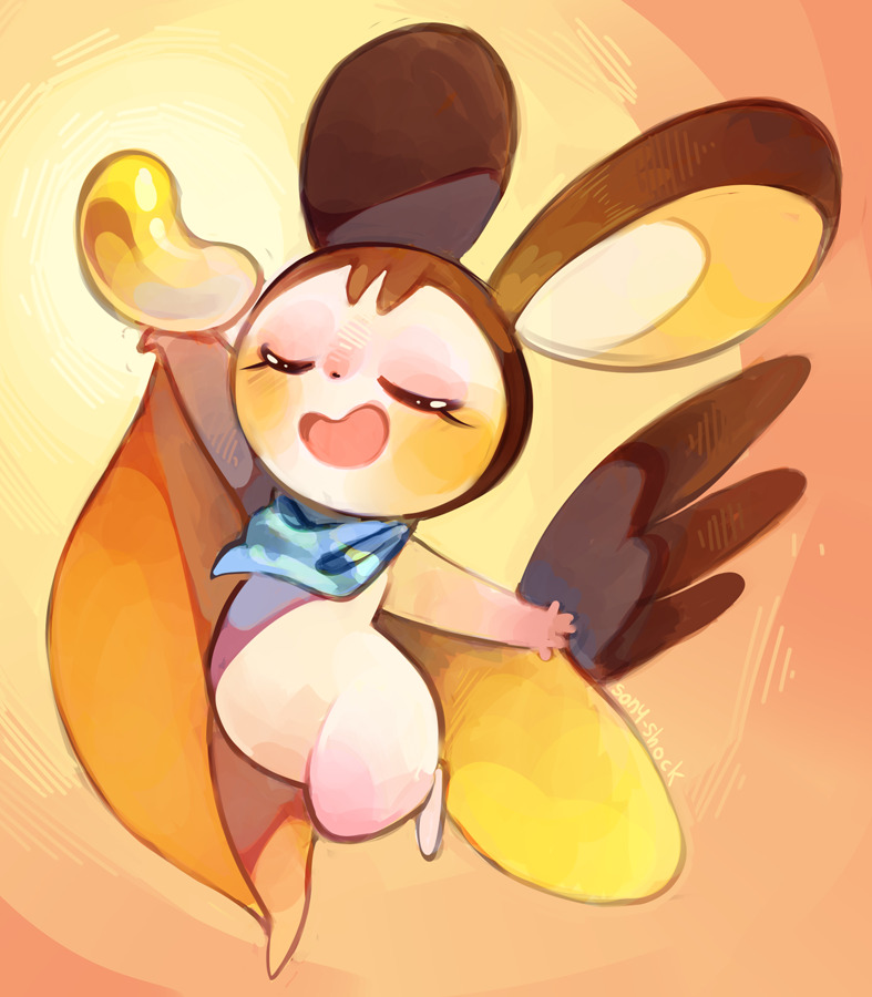 :d, ^_^, blush, closed_eyes, commentary, commission, emolga, english_commentary