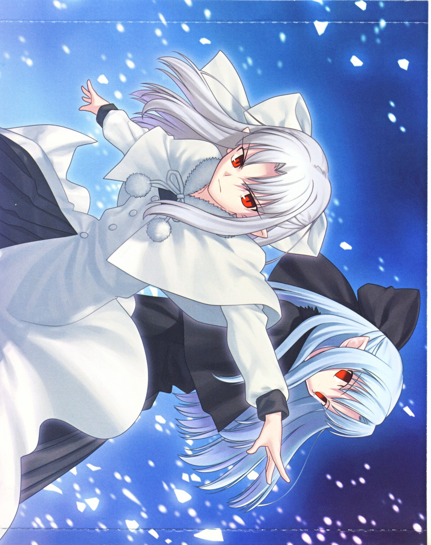 albino, blue_hair, dress, eternal_loli, highres, len, melty_blood, pointy_ears