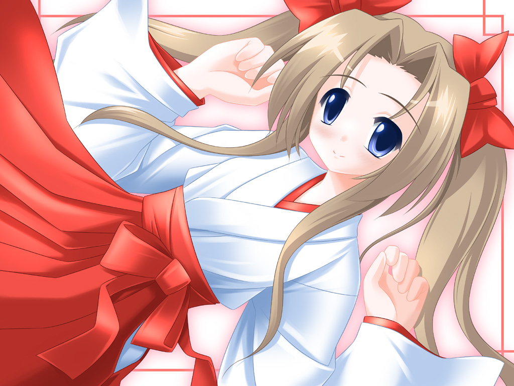 brown_hair, japanese_clothes, miko, nijiberu, original, twintails