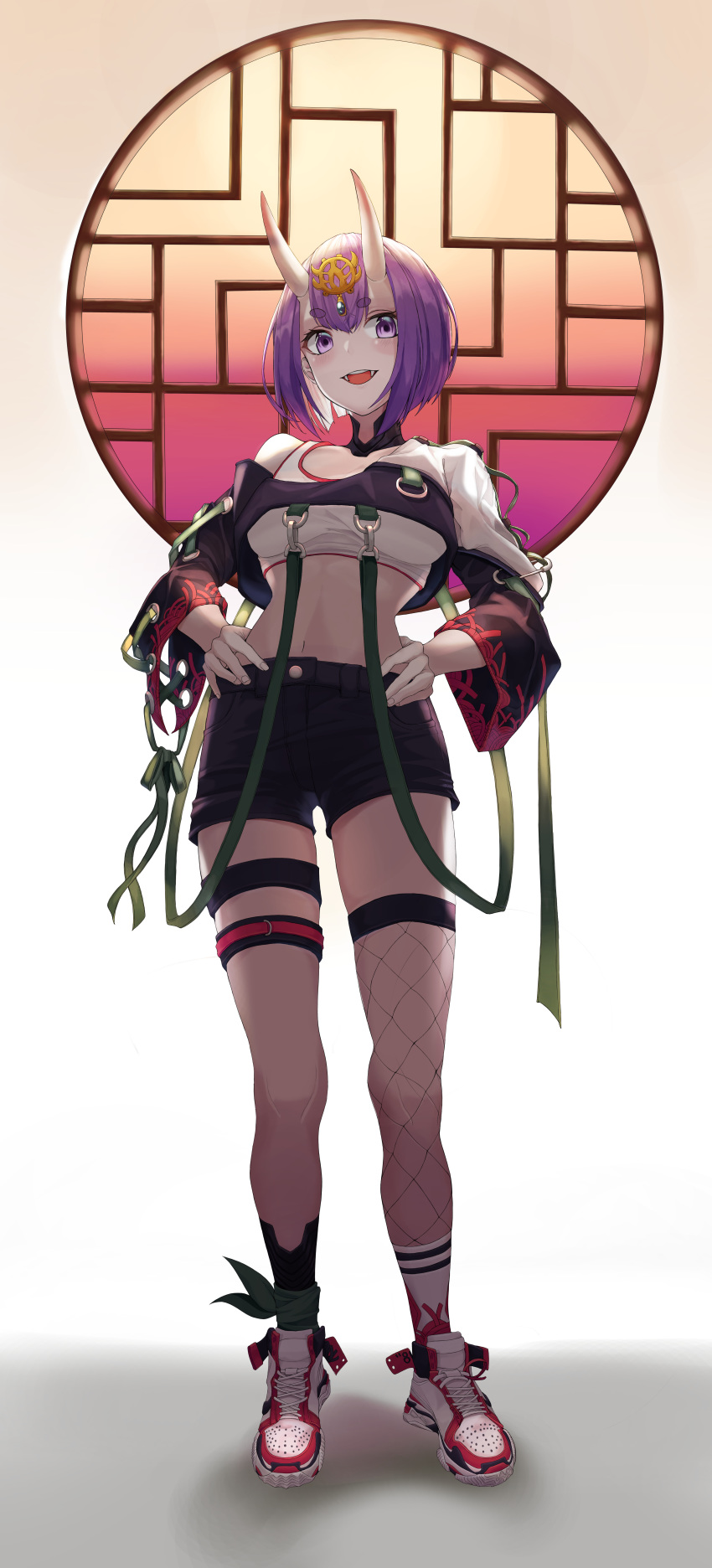 absurdres, bob_cut, fangs, fate/grand_order, fate_(series), hands_on_hips, headpiece, highres