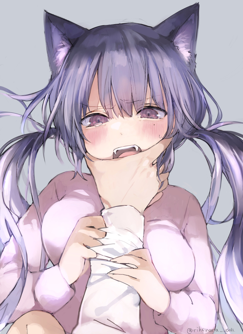 1girl, absurdres, animal_ears, bangs, blush, breasts, commentary_request, dog_ears