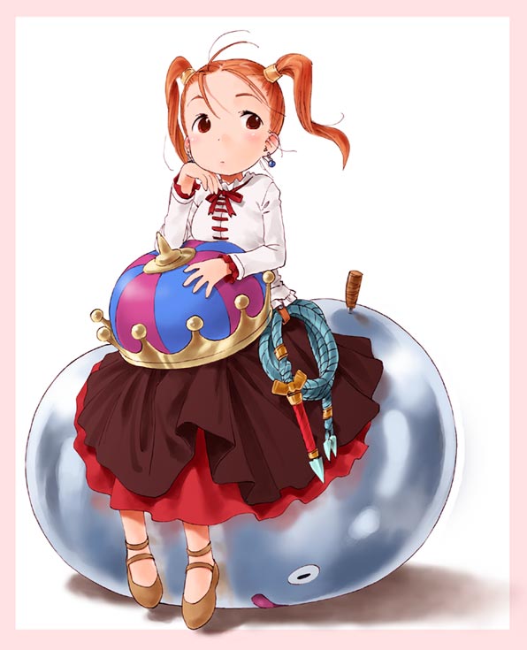 barasui, dragon_quest, dragon_quest_viii, jessica_albert, metal_king, metal_king_slime, red_skirt, slime