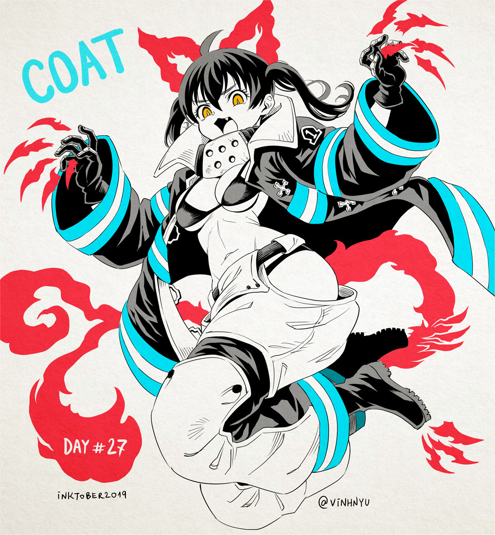 1girl, animal_ears, baggy_pants, bikini, black_bikini, black_bikini_top, black_coat, black_gloves