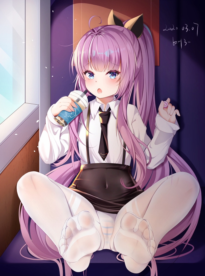 1girl, azur_lane, black_shorts, blue_eyes, blush, eyebrows_visible_through_hair, hair_ribbon, highres