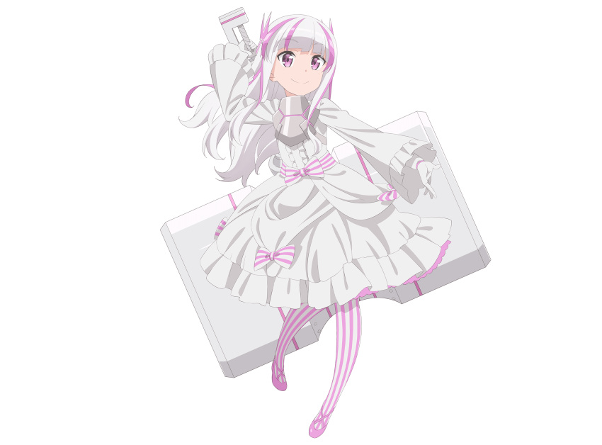 1girl, artist_request, ballet_slippers, breastplate, dress, frilled_dress, frilled_sleeves, frills