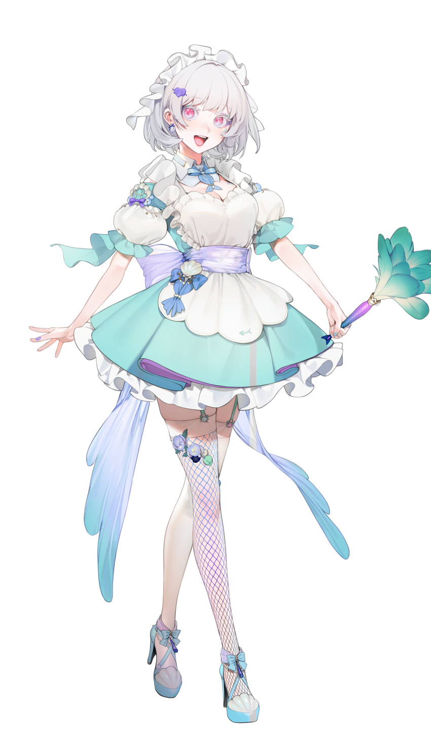 1girl, absurdres, blue_bow, blue_footwear, bow, breast_tattoo, earrings, eyebrows_visible_through_hair