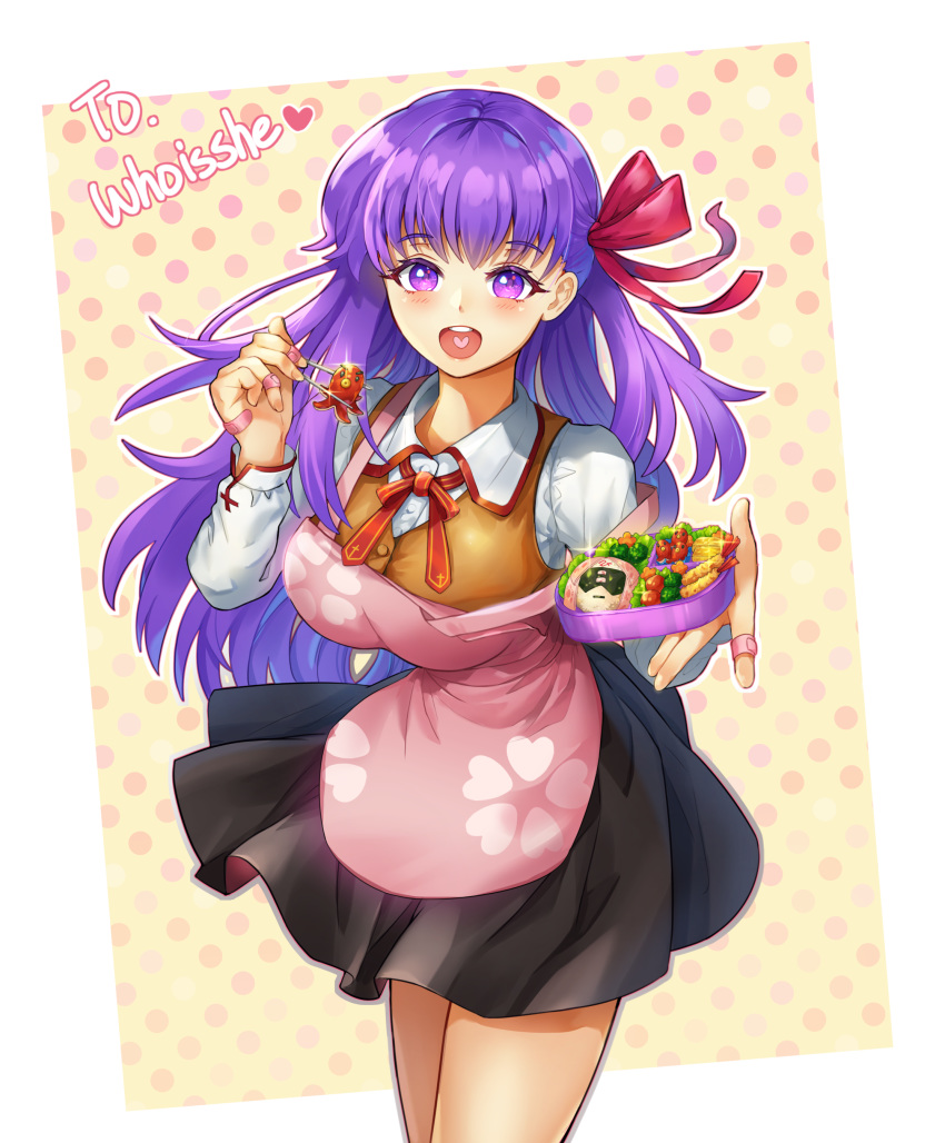 1girl, absurdres, apron, bandaid, bangs, black_skirt, breasts, brown_vest