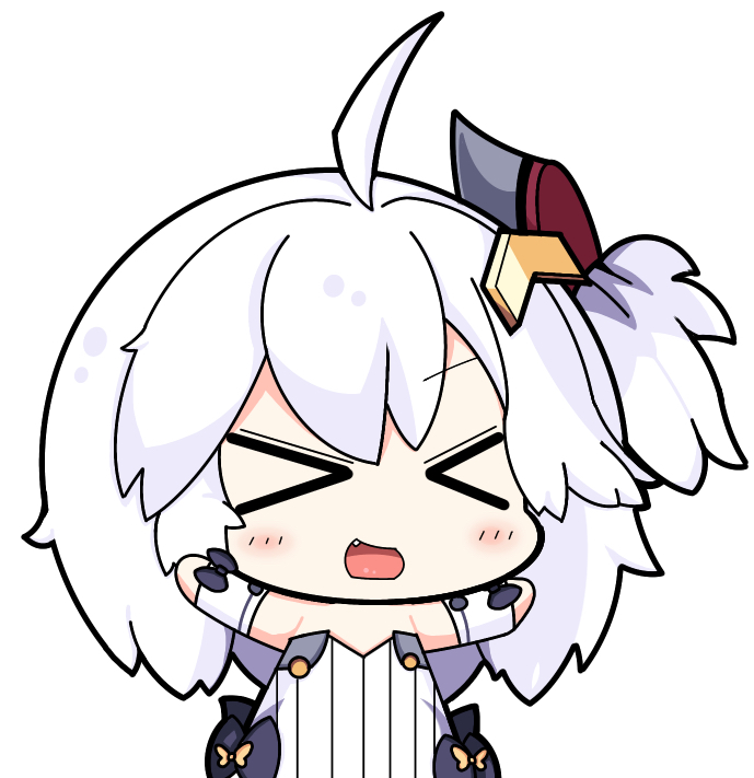 >_<, 1girl, :d, ahoge, arms_up, azur_lane, bangs, blush_stickers