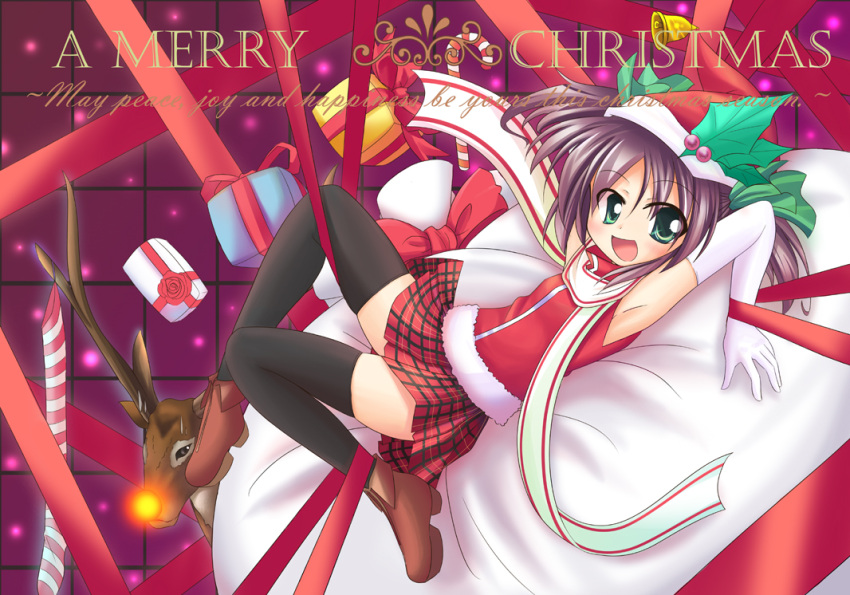 elbow_gloves, gift, gloves, makino_(artist), makino_(ukiuo), original, reindeer, thigh-highs